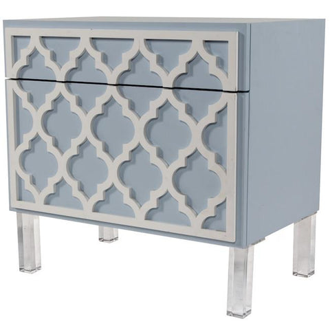 Blue & White Patterned Vintage Side Table