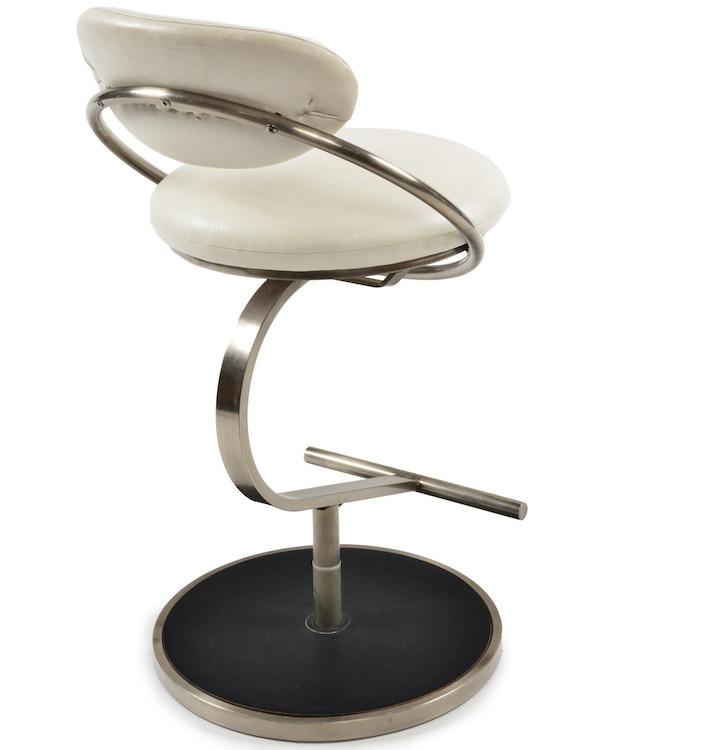 White Futuristic Round Seat Barstool