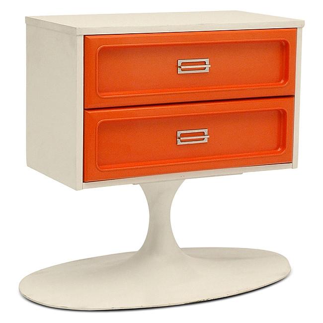 Orange Two Drawer on Saarinen Base