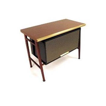 Walnut Brass Filing Console