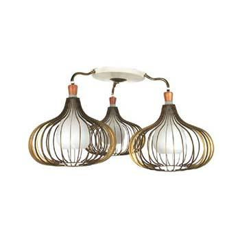 Vintage Triple Pendant Teardrop Wire Lamp