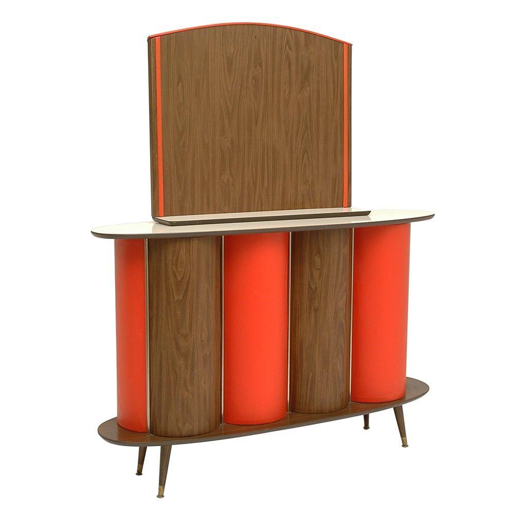 Orange and Wood Panel 2-Piece Bar