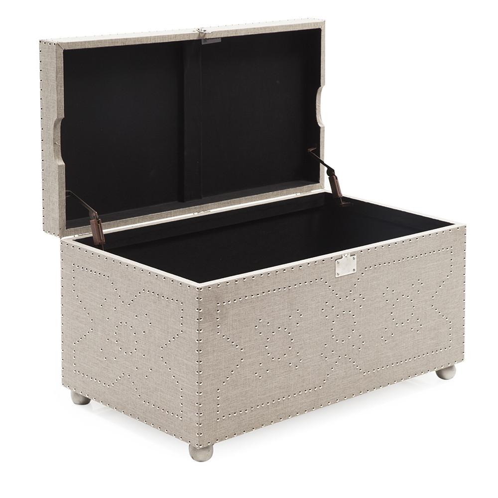 Grey Studded Blanket Chest