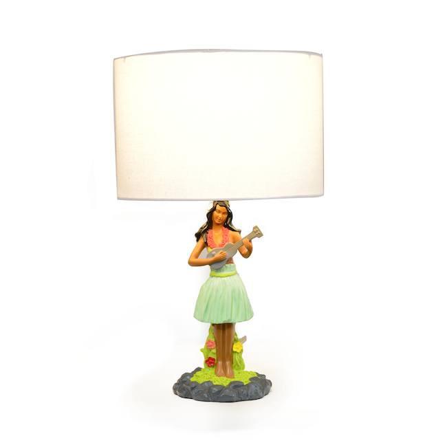 White Hula Dancer Ceramic Table Lamp (A+D)