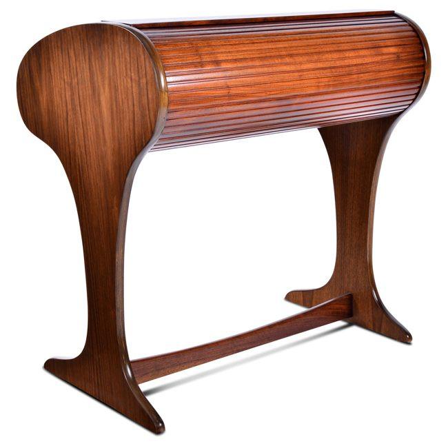 Small Walnut Tambour Rolltop Desk