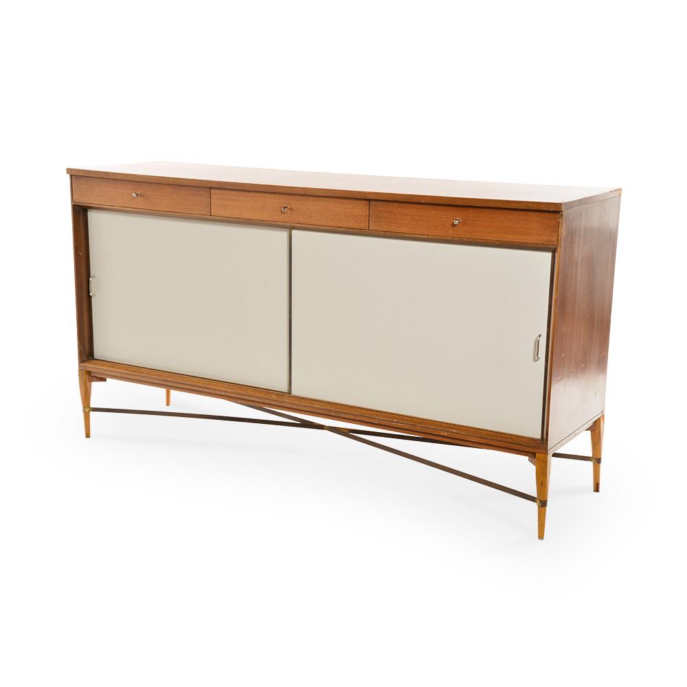 Wood and White Door Paul McCobb Credenza