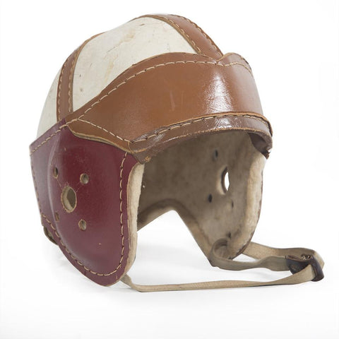 Vintage Football Helmet - Red & White