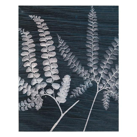 0336 (A+D) Indian Ferns White on Black