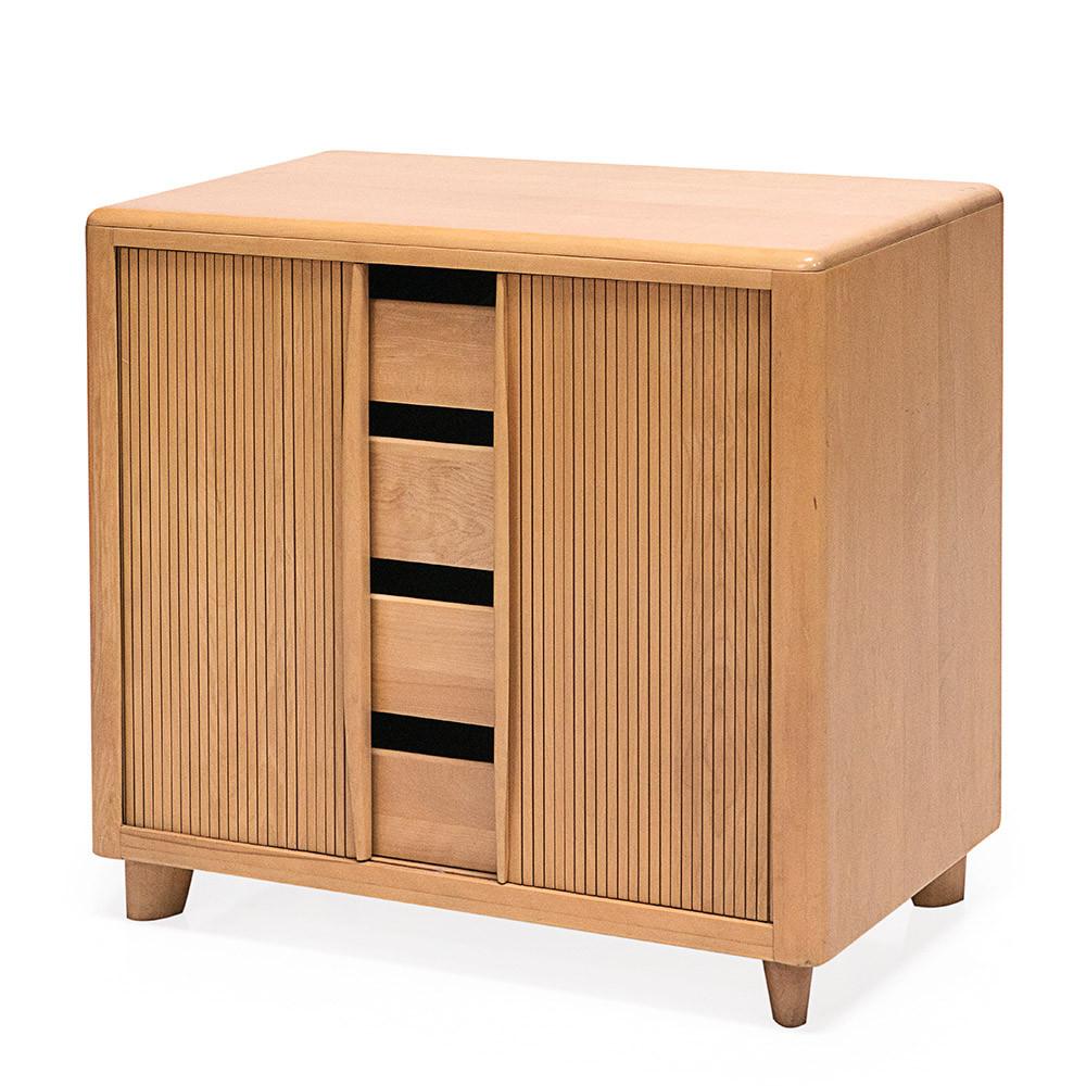 Light Wood Tambour Door Cabinet