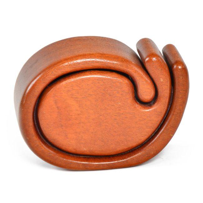 Wood Abstract Polished Compartment Sculpture - Snail Whale