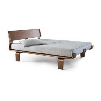 Wood Alpine Walnut Modern Queen Bed Frame