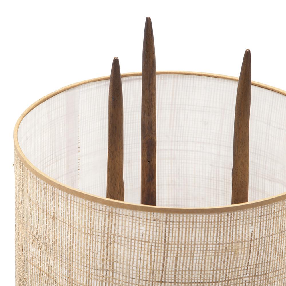 Wood Three Pronged Mid Century Table Lamp