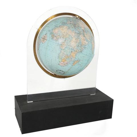 Blue Globe in Glass Centerpiece