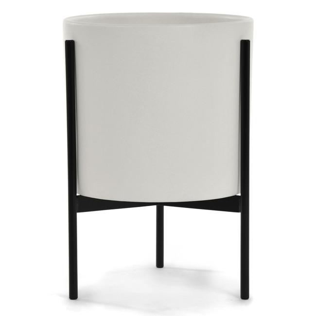 Case Study Ceramic Cylinder With Metal Stand - Black