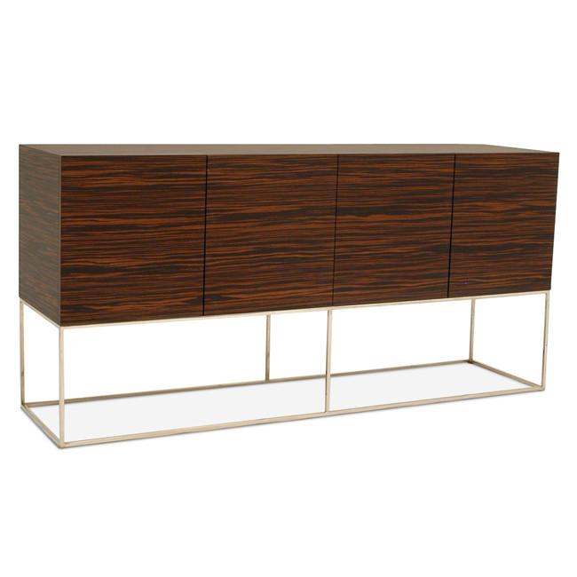 Milo Baughman Dark Wood Zebra Console