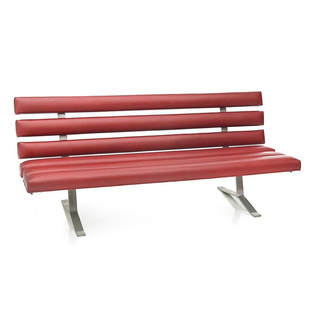 Red Tootsie Roll Leather Sofa