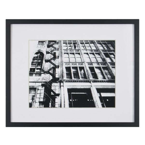 0264 (A+D) BW Buildings Fire Escape (21.5" x 17.5")