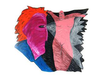 Abstract Pink Face and Body Painting