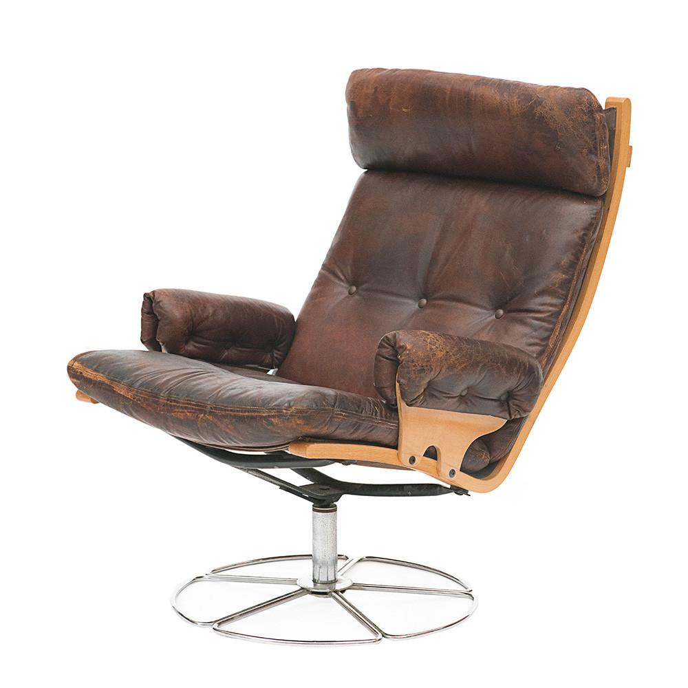 Mid Century Leather Recliner