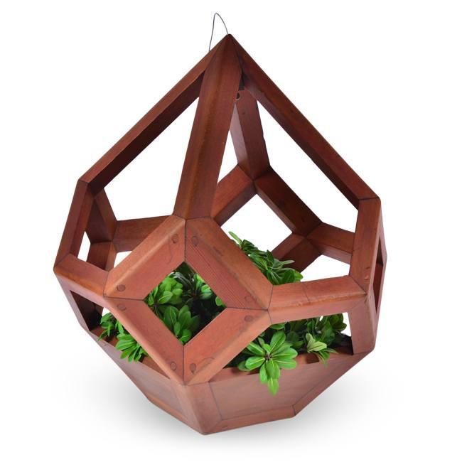 Geometric Wooden Hanging Planter
