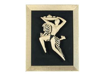 Deco Man and Zebra Framed Art