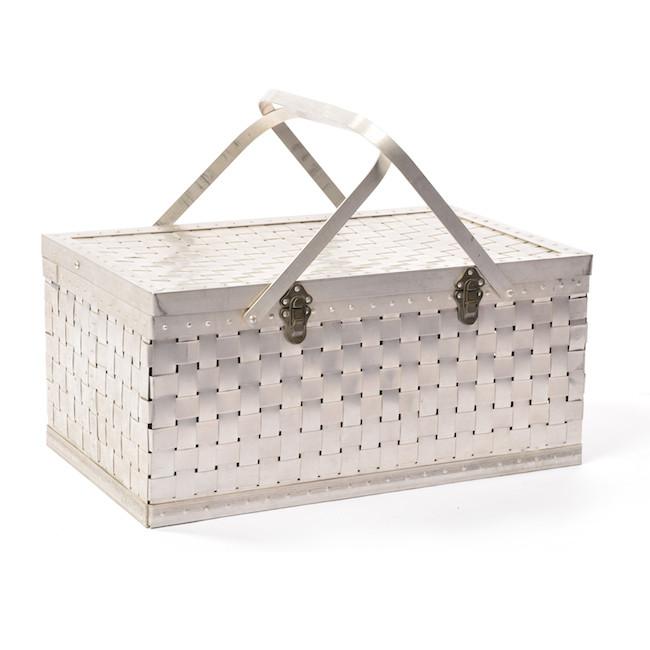 Silver Steel Picnic Basket
