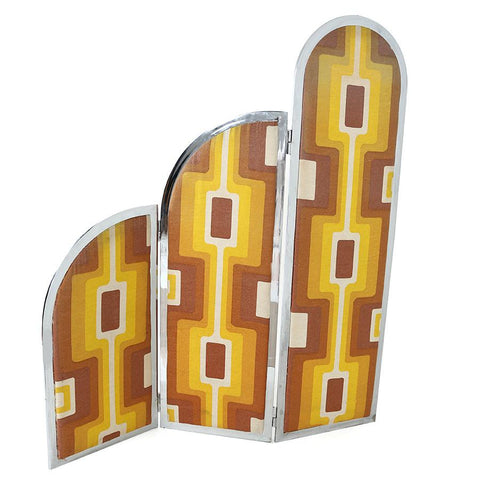 Mustard + Brown Pattern Vintage 70's Mod Divider