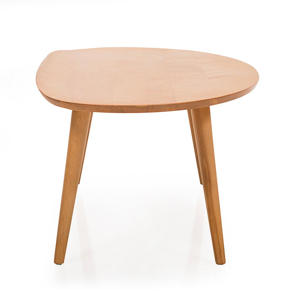 Wood Oval Curled Edge Coffee Table