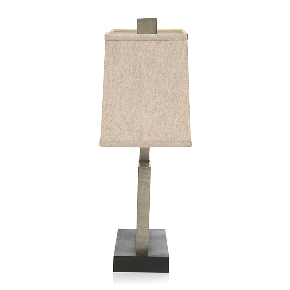 Square Base Cream Shade Metal Table Lamp