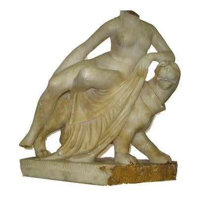 White Marble Headless Woman on Tiger