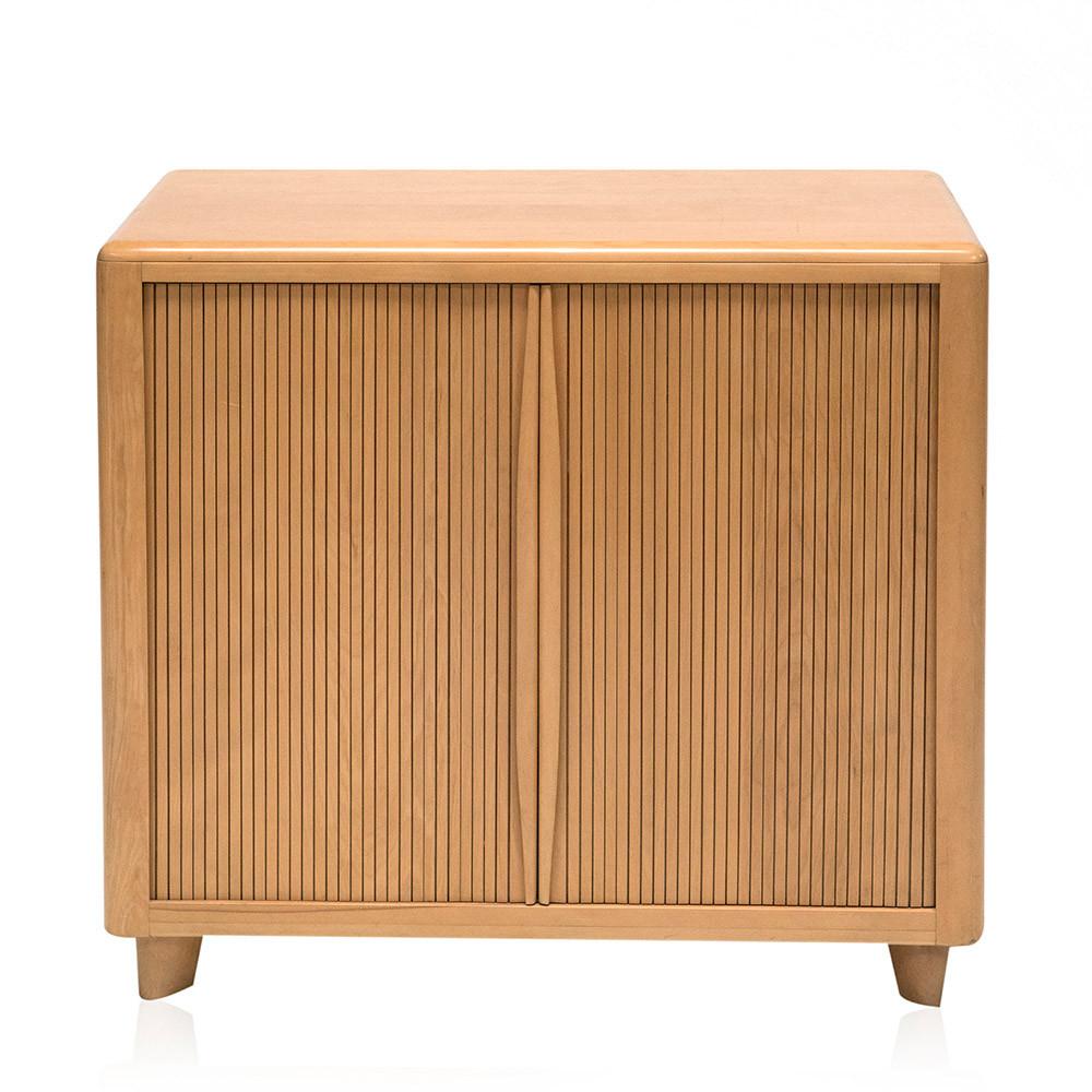 Light Wood Tambour Door Cabinet