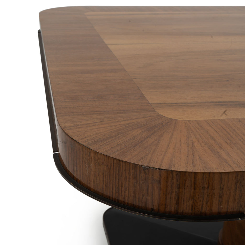 Mahogany Radial Conference Table with Pedestal Base