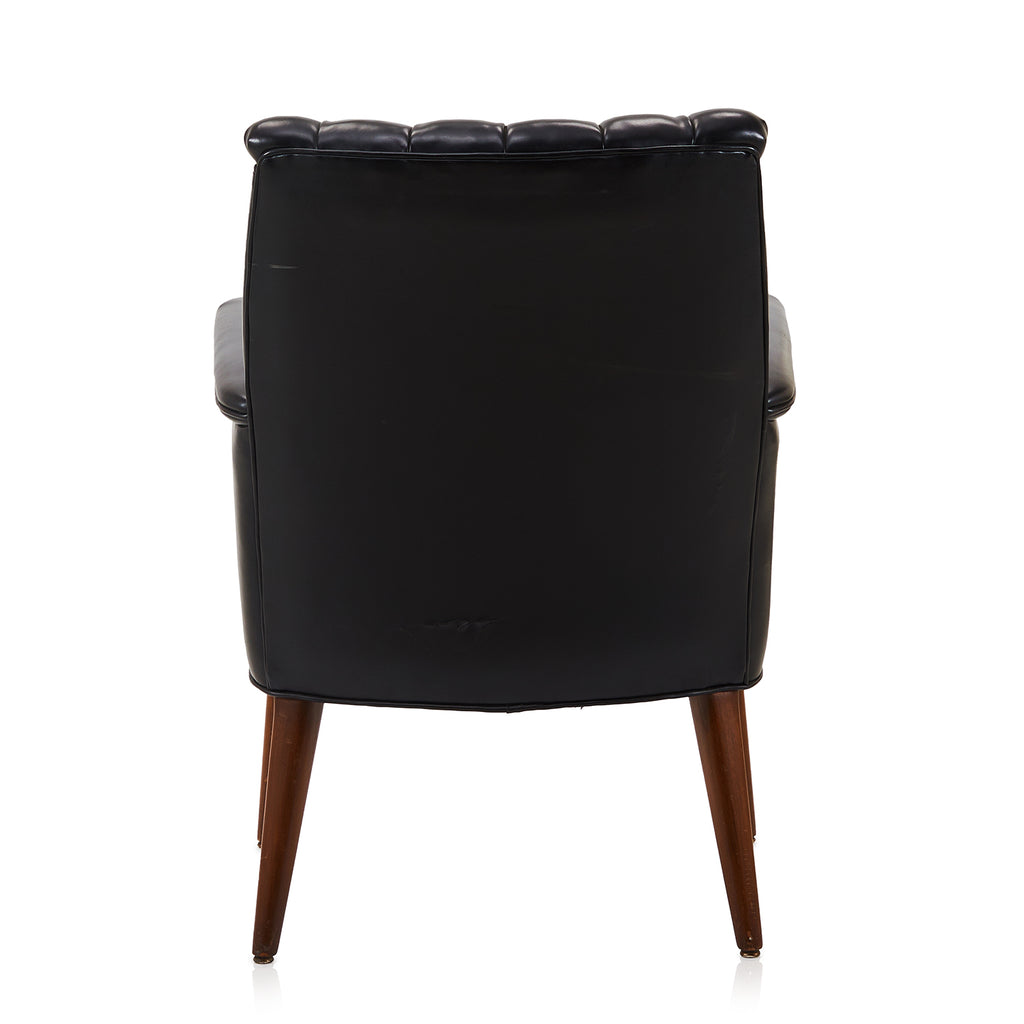 Black Tufted Leather Office Arm Chair