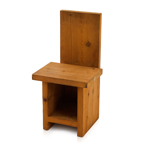 Handmade Square Panel Wood Chair